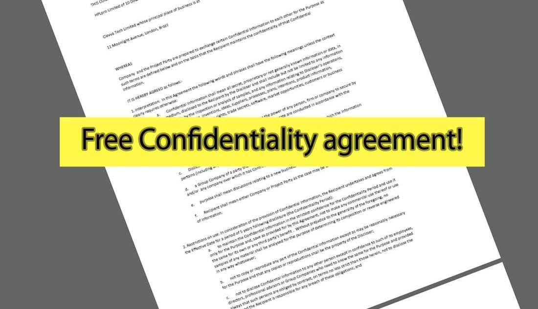 Free Confidentiality Agreement!